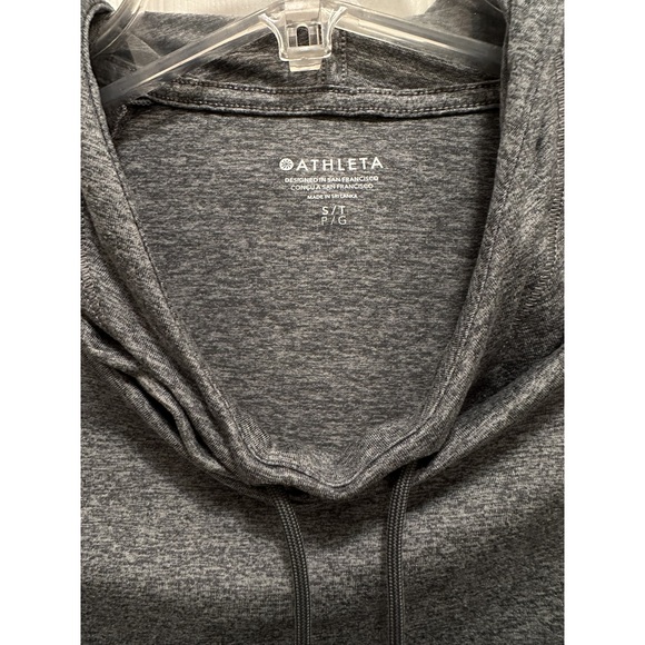 Athleta TALL Small Uptempo Hoodie Sweatshirt ST Green gray. Like New! - Picture 6 of 8